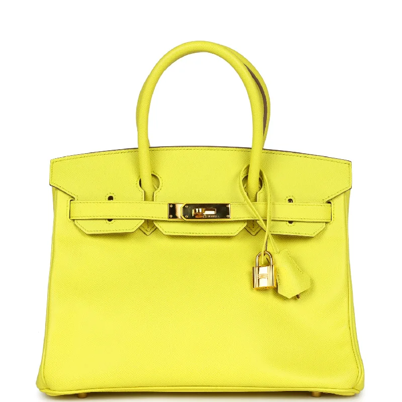 Pre-owned Hermes Birkin 30 Lime Epsom Gold Hardware