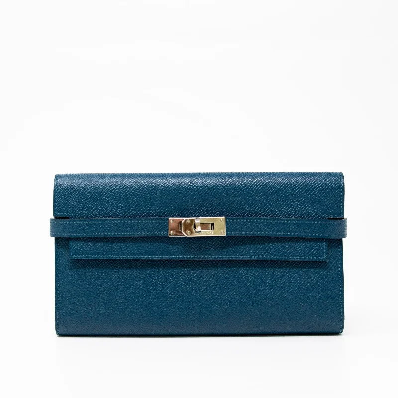 Hermes Bleu Colvert Epsom Kelly Wallet