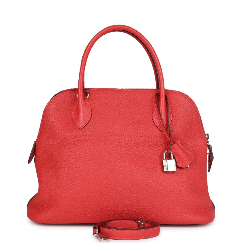 Hermes Bolide 31 Rouge Pivoine Clemence Palladium Hardware