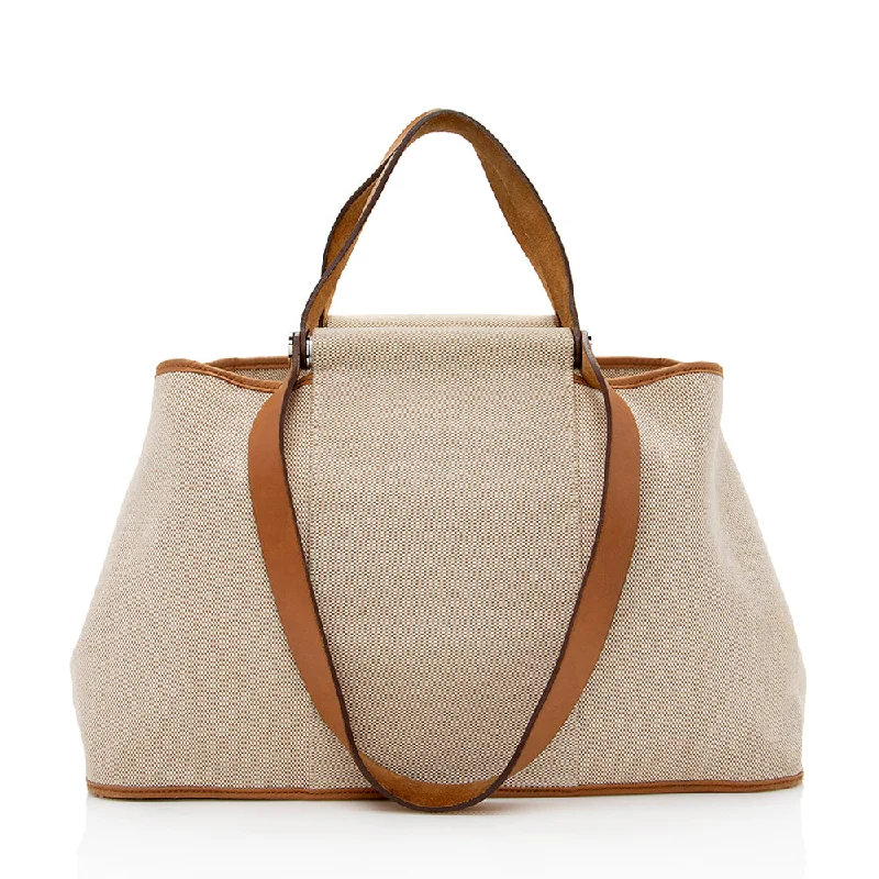 Hermes Canvas Calfskin Cabag Elan Tote - FINAL SALE (SHF-16359)