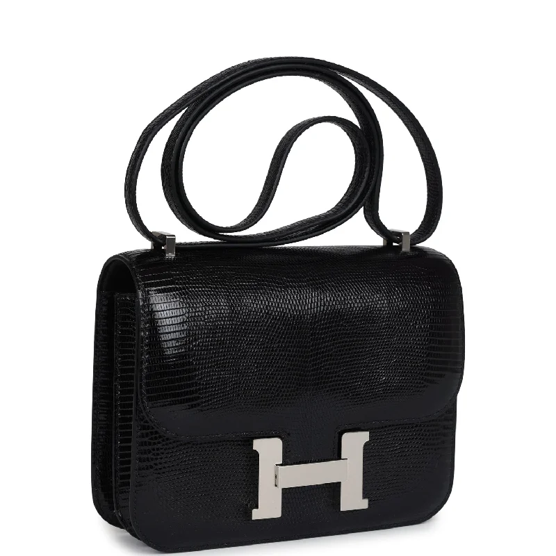 Hermes Constance 18 Black Varanus Salvator Lizard Palladium Hardware