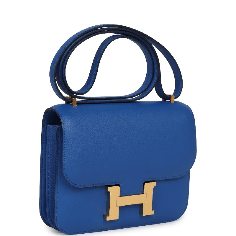 Hermes Constance 18 Bleu France Swift Gold Hardware