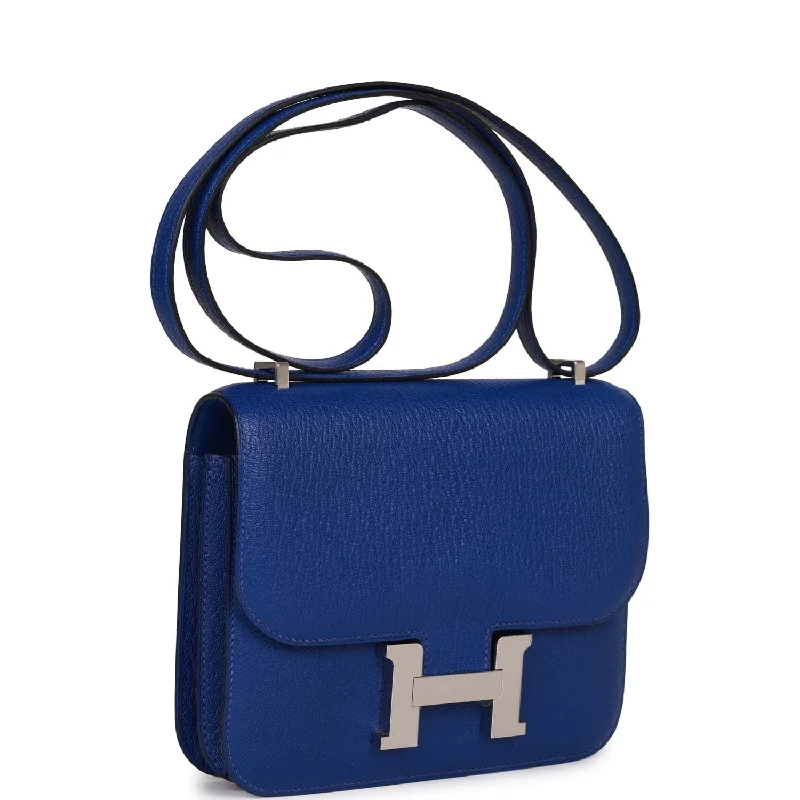 Hermes Constance 18 Bleu Electric Chevre Palladium Hardware