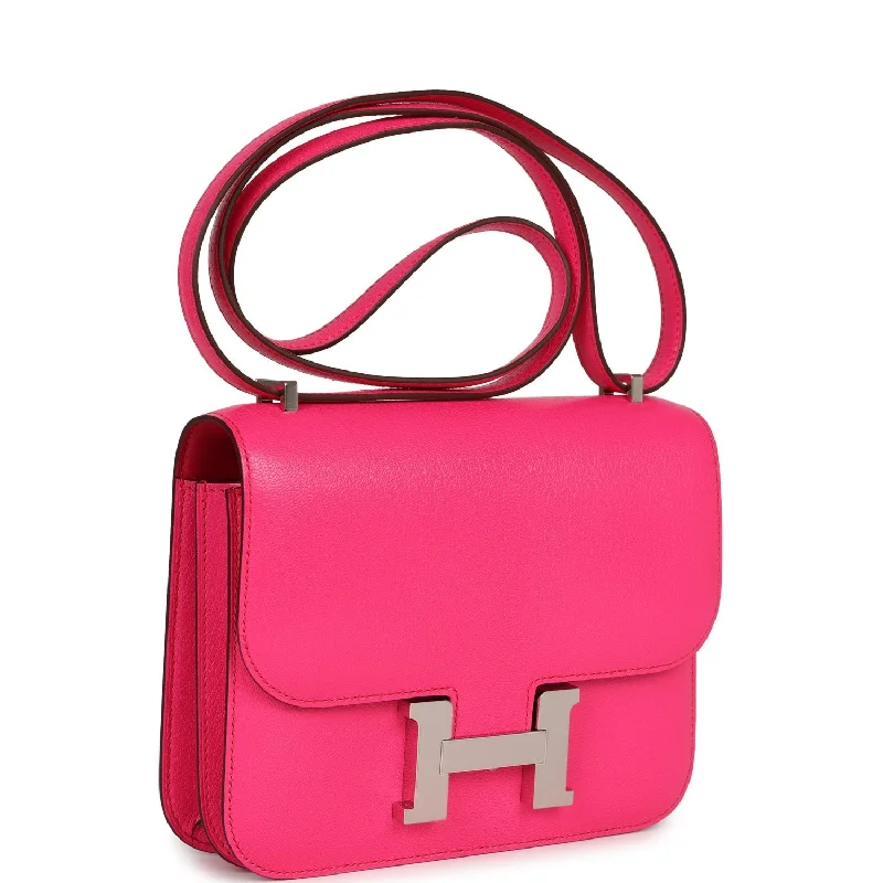 Hermes Constance 18 Rose Pop Chevre Chamkila Palladium Hardware