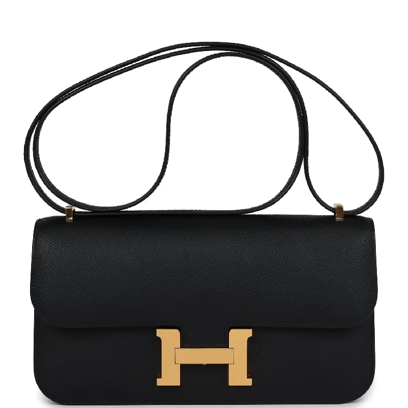 Hermes Constance Elan Black Epsom Gold Hardware