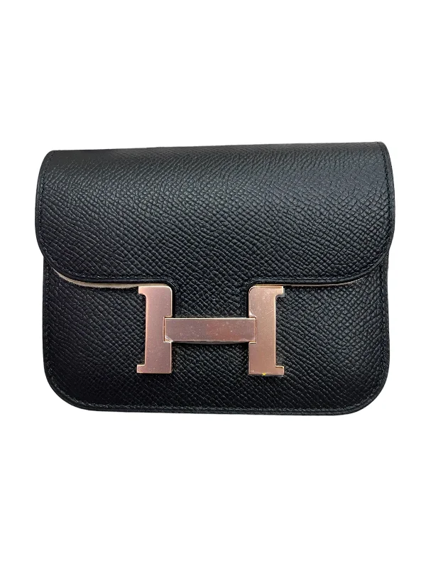 Hermes Constance Slim Black Epsom RGHW #U SKC1480