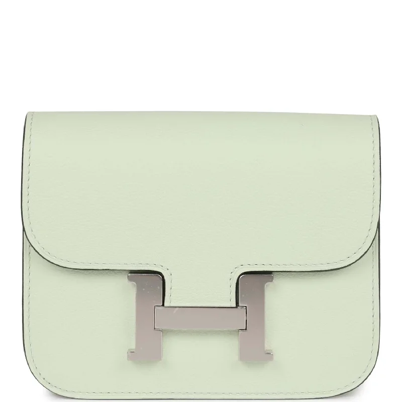 Hermes Constance Slim Wallet Vert Fizz Evercolor Palladium Hardware