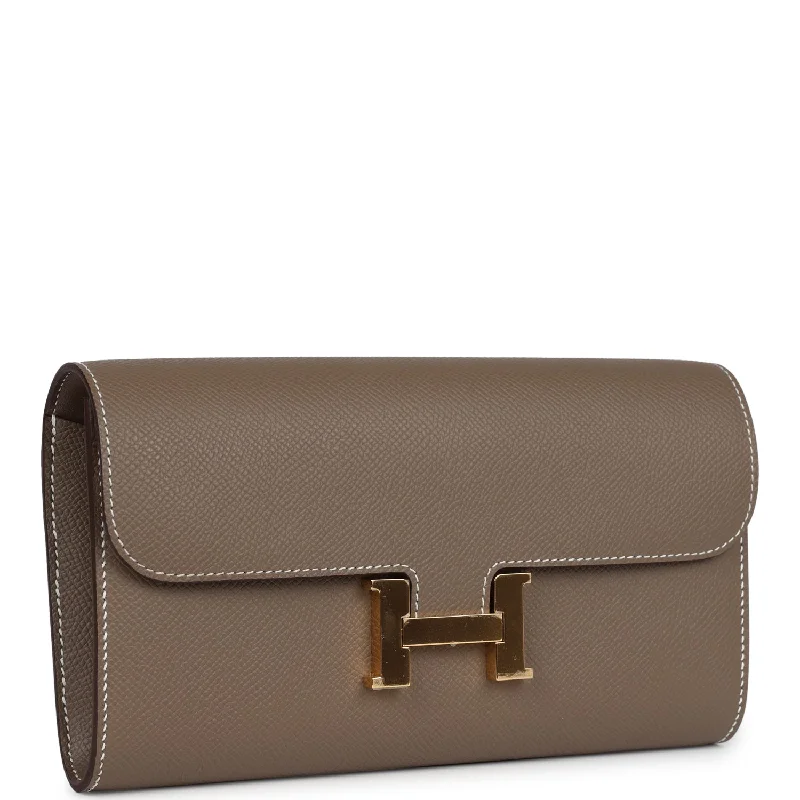 Hermes Constance Wallet To Go Etoupe Epsom Gold Hardware