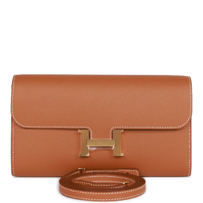 Hermes Constance Wallet To Go Gold Epsom Gold Hardware