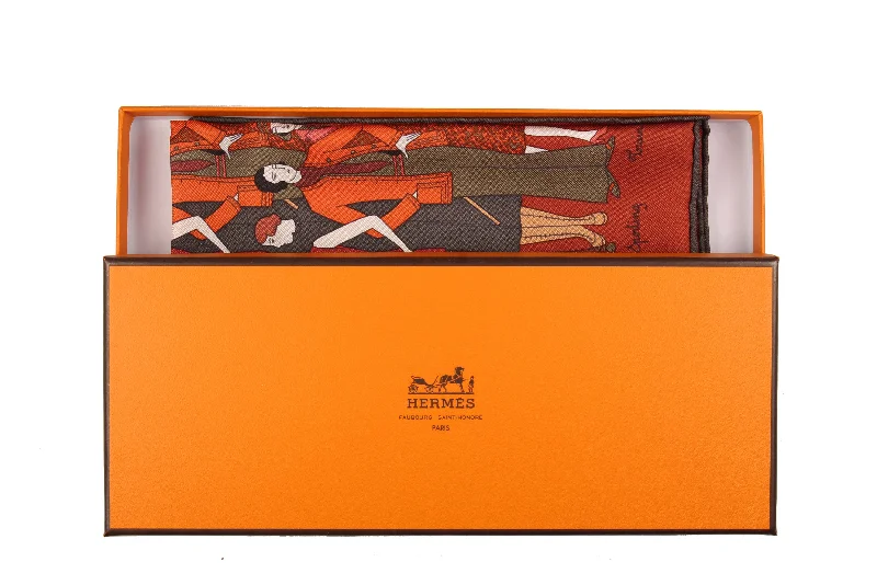 HERMÈS gavroche “Les Sportives” by "Hermès Archives", pocket square