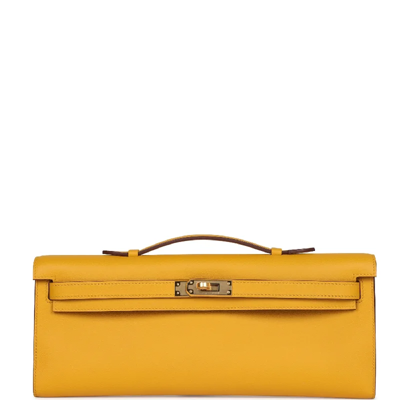 Hermes Kelly Cut Jaune Ambre Swift Gold Hardware