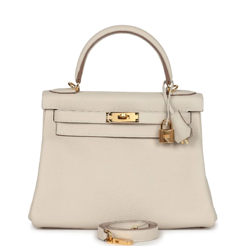 Hermes Kelly Retourne 28 Craie Togo Gold Hardware