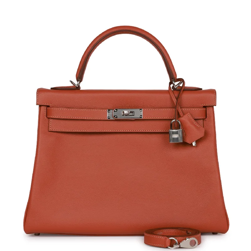 Hermes Kelly Retourne 32 Blush Verso Evercolor Palladium Hardware