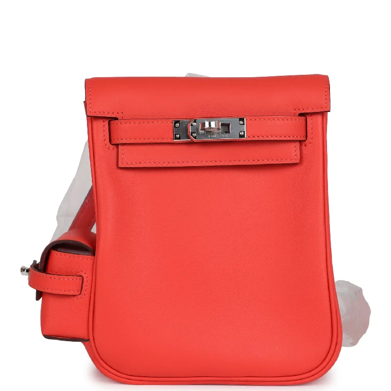 Hermes Mini Kelly Jump Backpack Orange Field Swift Palladium Hardware