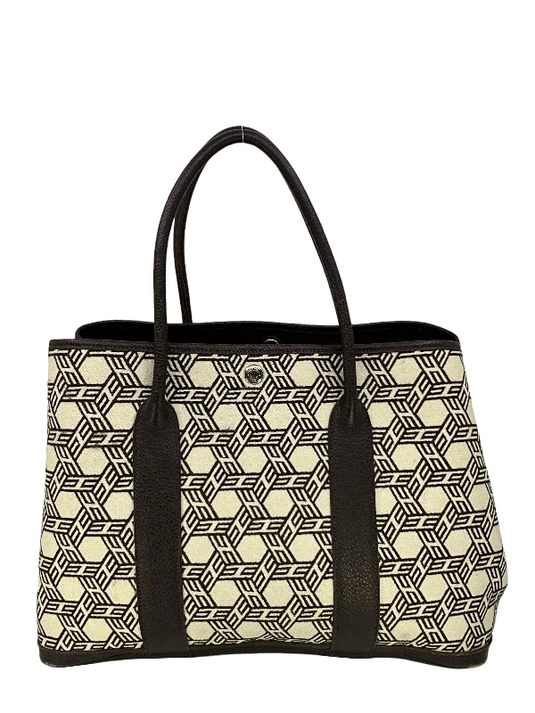 HERMES Mosaic Canvas Garden Party Tote Bag