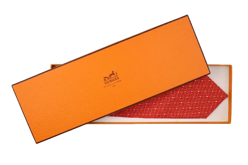 HERMÈS red silk tie