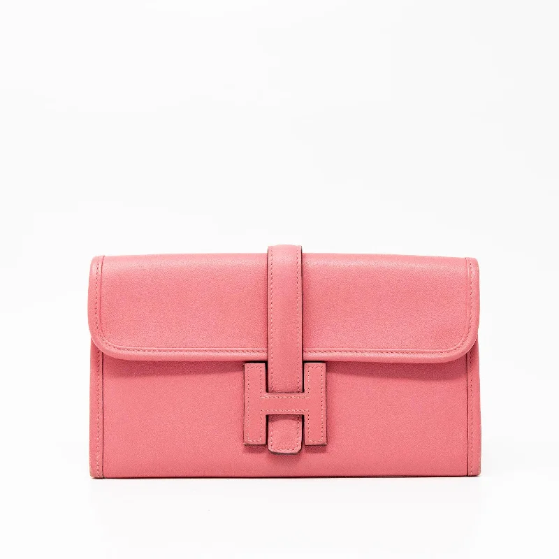 Hermes Rose Azalee Swift Jige Duo Wallet