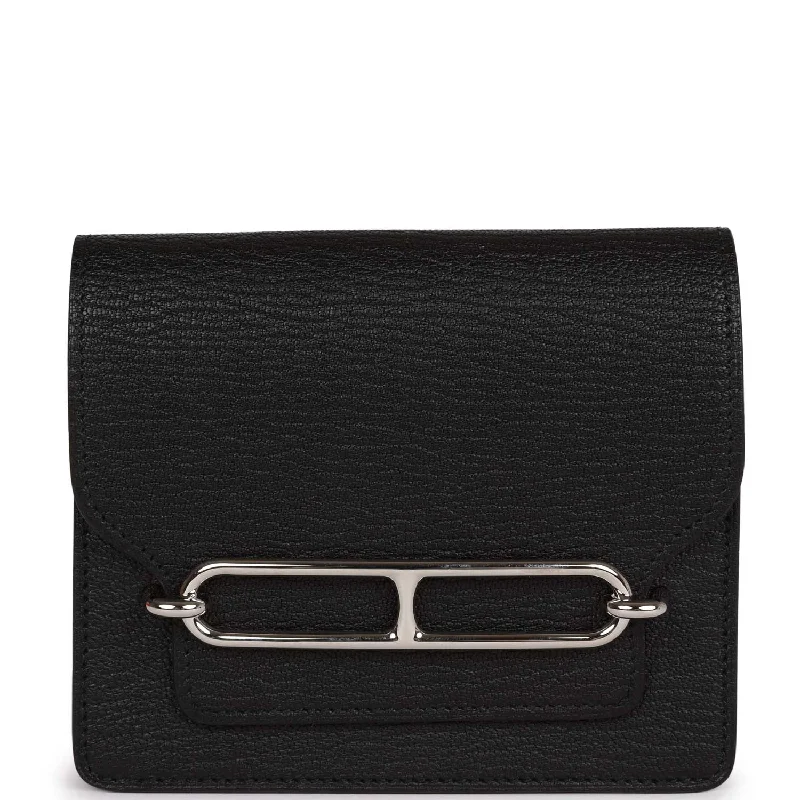 Hermes Roulis Slim Wallet Black Chevre Mysore Palladium Hardware