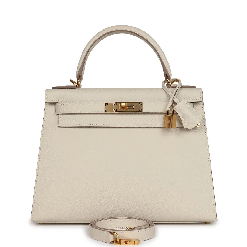 Hermes Kelly Sellier 28 Craie Epsom Gold Hardware