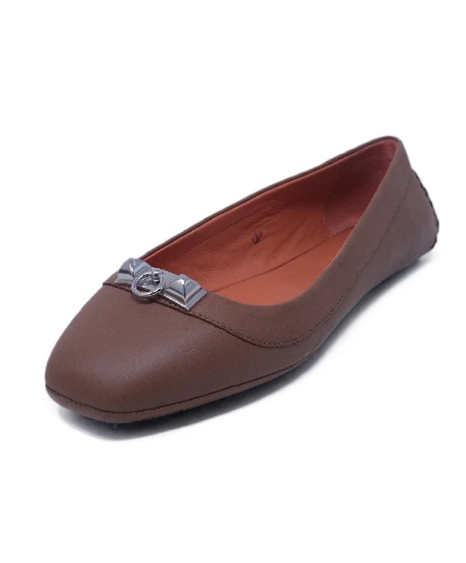 Hermes Tan Leather Flats sz 5