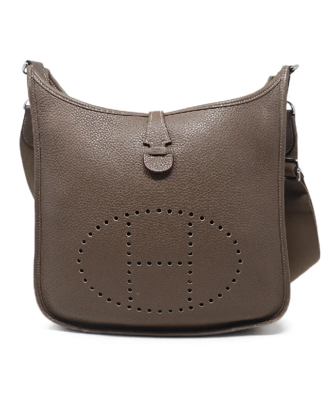 Hermes Taupe Leather Crossbody