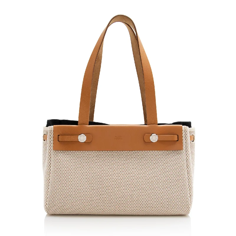 Hermes Toile Cabas Herbag PM Convertible Tote (SHF-22206)