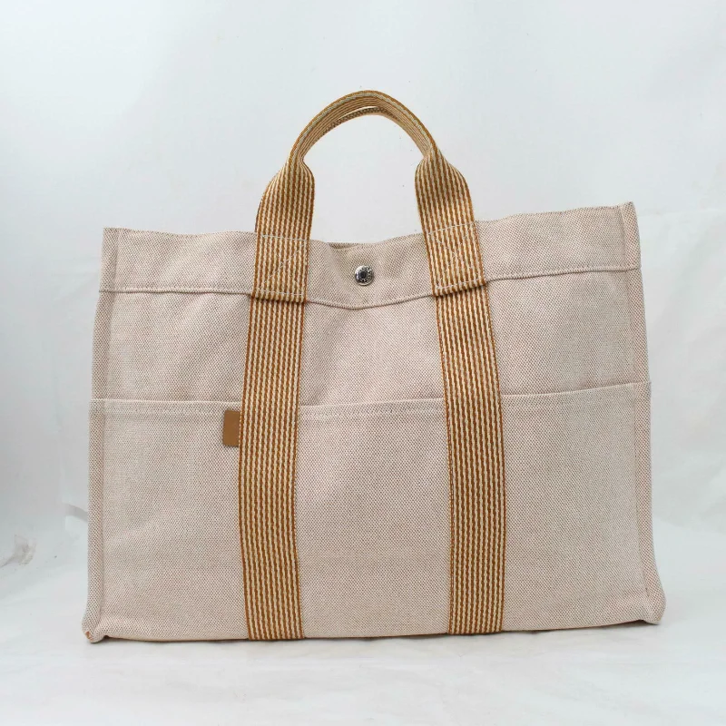 Hermes Tote Bag New Fourre Tout Tote Beige Canvas (SHC1-16191)