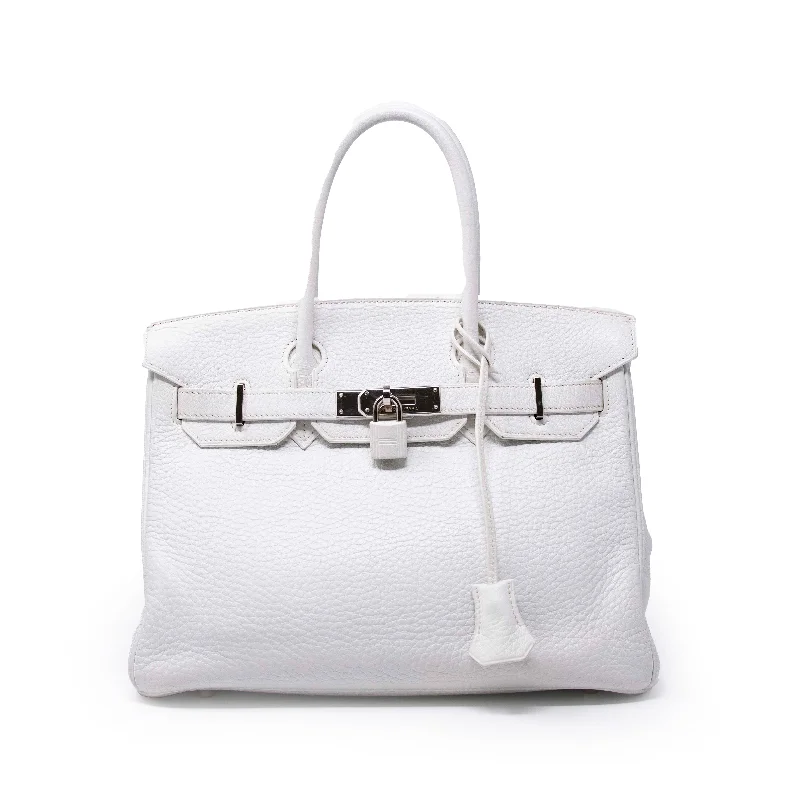 Hermes White Clemence Birkin 30