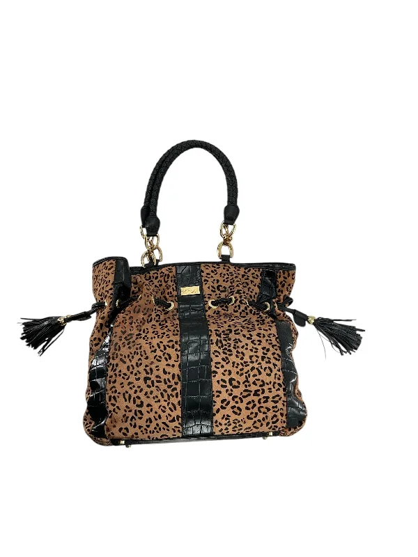 Isabella Adams Faux Animal Print Large Tassel Tote