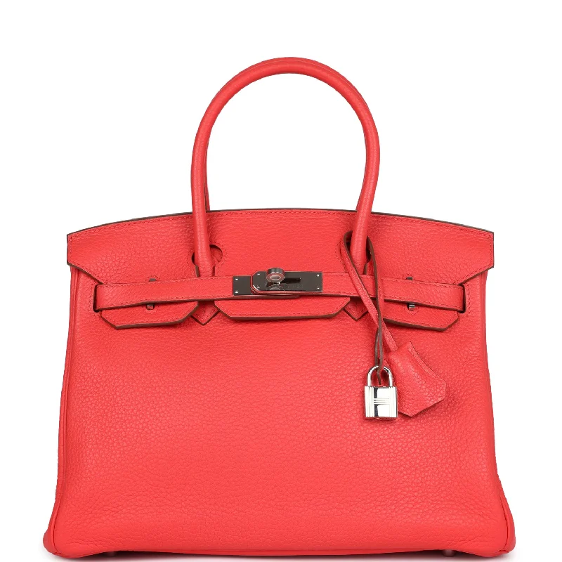 Pre-owned Hermes Birkin 30 Rose Jaipur Clemence Palladium Hardware