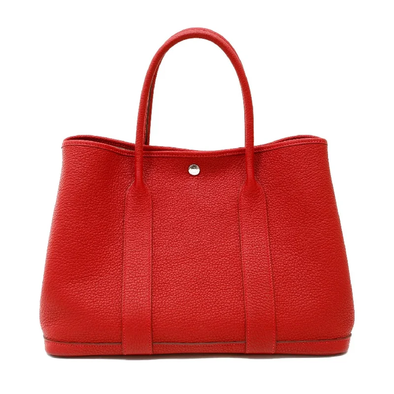 Hermes Red Garden Party Negonda Leather Bag