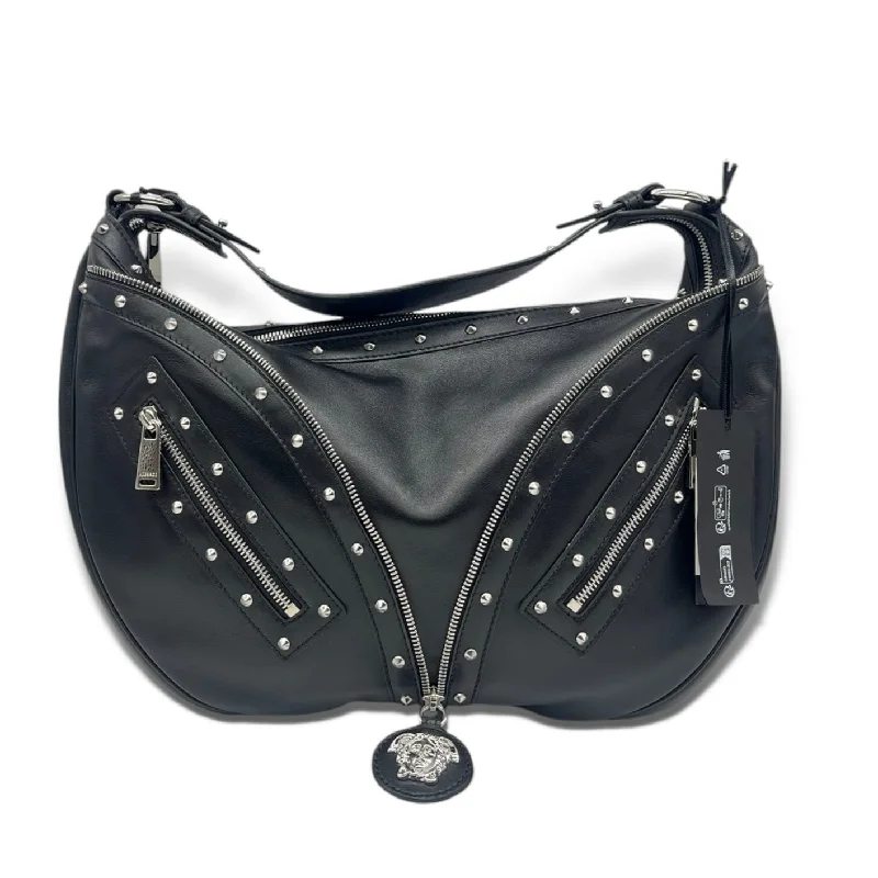 Versace Leather Studded Hobo Shoulder Bag